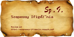 Szepessy Ifigénia névjegykártya